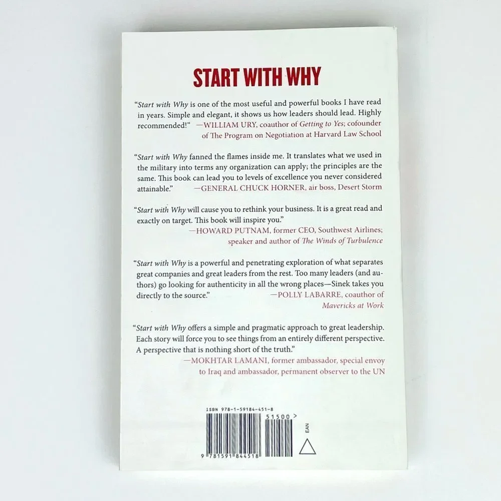 START WITH WHY by Simon Sinek Self Help Inspirational Book